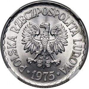 PRL, 1 zlotý 1975, bez mincovej značky