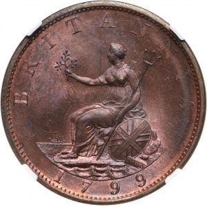 Wielka Brytania, Jerzy III, 1/2 pensa 1799, Soho