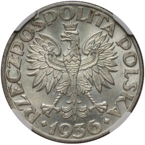 II RP, 5 zlotých 1936, Varšava, plachetnice