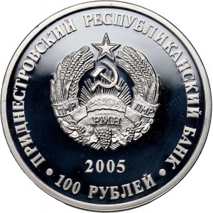 Podněsterská republika Moldavsko, 100 rublů 2005, Kozoroh, PROOF