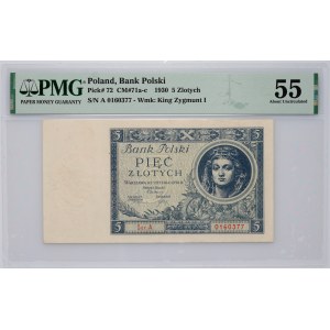 II RP, 5 zloty 02.01.1930, rare single letter series A