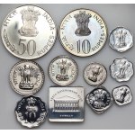 Indie, zestaw 11 monet 1974, PROOF, Bombaj