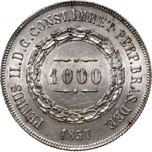 Brazil, Peter II, 1000 Reis 1857