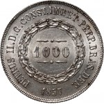 Brazílie, Petr II, 1000 reis 1857
