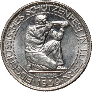Švajčiarsko, 5 frankov 1939, Bern, Strelecký festival