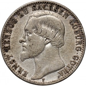 Deutschland, Sachsen-Coburg-Gotha, Ernest II, 1/6 Taler 1855 F