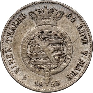 Deutschland, Sachsen-Coburg-Gotha, Ernest II, 1/6 Taler 1855 F