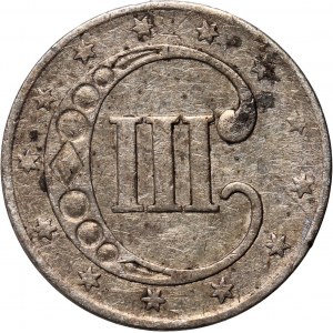 Spojené státy americké, 3 centů 1852, Philadelphia