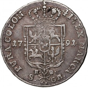 Stanisław August Poniatowski, Zwei-Zloty-Münze 1791 EB, Warschau