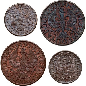 Second Republic, set of 4 coins 1939