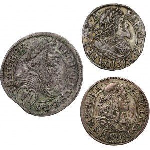 Austria, Leopold I, set of 3 coins, 1643-1690