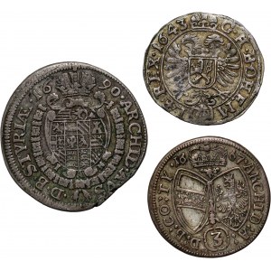 Österreich, Leopold I., Satz von 3 Münzen aus den Jahren 1643-1690