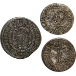 Austria, Leopold I, zestaw 3 monet z lat 1643-1690