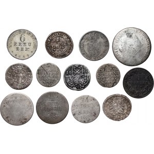 Deutschland, Satz von 13 Münzen aus den Jahren 1628-1850