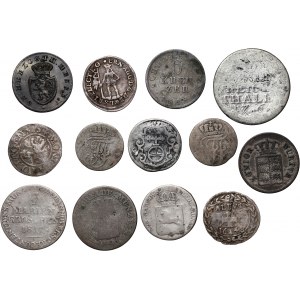 Deutschland, Satz von 13 Münzen aus den Jahren 1628-1850