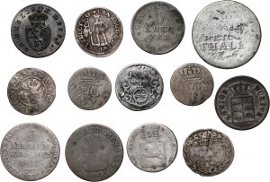 Niemcy, zestaw 13 monet z lat 1628-1850
