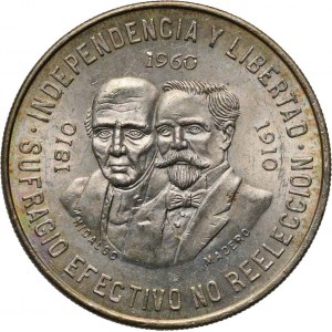 Meksyk, 10 pesos 1960, 150 rocznica Wojny o Niepodległość - Hidalgo i Madero