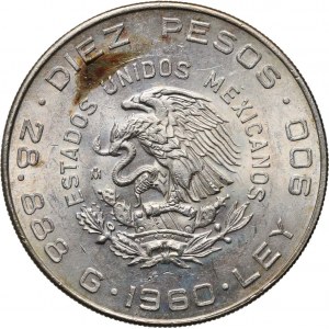 Mexico, 10 Pesos 1960, 150th Anniversary of the War of Independence