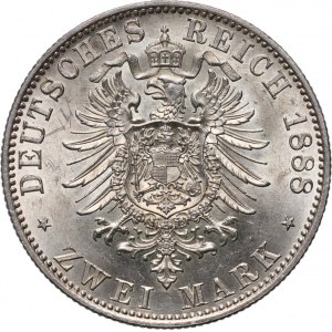 Nemecko, Prusko, Wilhelm II, 2 marky 1888 A, Berlín