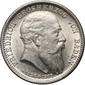 Deutschland, Baden, Friedrich I., 2 posthume Marken 1907, Karlsruhe