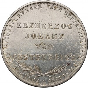 Německo, Frankfurt, 2 guldenů 1848, Johann von Oesterreich
