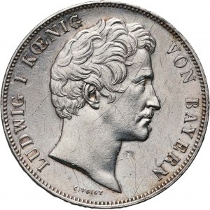 Německo, Bavorsko, Ludvík I., 2 tolary (3 1/2 guldenů) 1845, Mnichov, Ludvíkův kanál