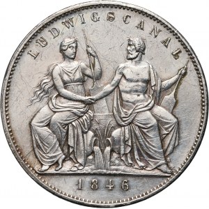Německo, Bavorsko, Ludvík I., 2 tolary (3 1/2 guldenů) 1845, Mnichov, Ludvíkův kanál