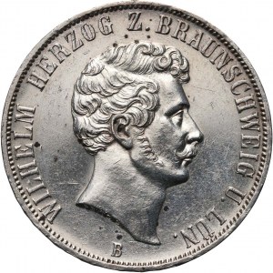 Germany, Brunswick-Lüneburg, Wilhelm, 2 Taler (3 1/2 Gulden) 1854 B, Hannover, 25th Anniversary of the Reign of Wilhelm