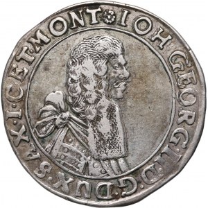 Niemcy, Saksonia, Jan Jerzy II, 1/3 talara 1668 CR, Drezno