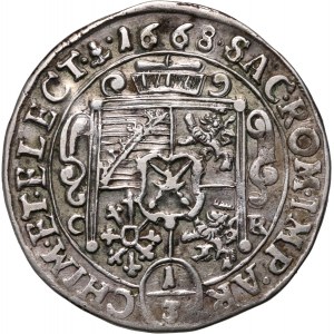 Niemcy, Saksonia, Jan Jerzy II, 1/3 talara 1668 CR, Drezno