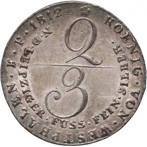 Germany, Westphalia, Jerome Napoleon, 2/3 Thaler 1812 C, Clausthal