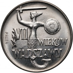 PRL, 10 złotych 1965, VII Wieków Warszawy - chuda Syrenka, PRÓBA, nikiel