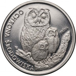 People's Republic of Poland, 500 gold 1986, Owls, SAMPLE, nickel