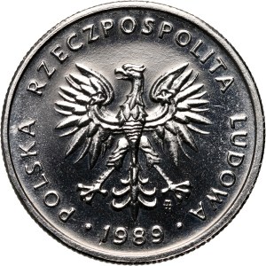 PRL, 5 zloty 1989, SAMPLE, nickel