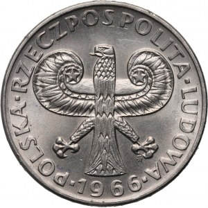 Polská lidová republika, 10 zlotých 1966, Zikmundův sloup - malý sloup, PRÓBA, nikl