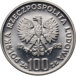 PRL, 100 złotych 1982, Bociany, PRÓBA, nikiel