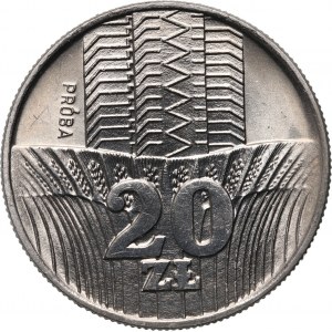 PRL, 20 Zloty 1973, Wolkenkratzer und Ohren, PRÓBA, Nickel