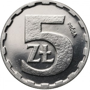 PRL, 5 zloty 1986, SAMPLE, nickel