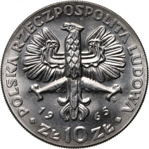 PRL, 10 Zloty 1965, VII wieków Warszawy, PRÓBA, Nickel