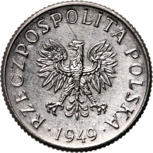 PRL, 1 groszy 1949, PRÓBA, nikel
