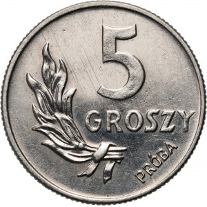 PRL, 5 groszy 1949, PRÓBA, Nickel