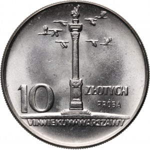 PRL, 10 zlotých 1965, Zygmuntův sloup, PRÓBA, nikl