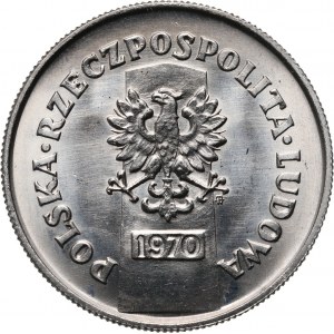 PRL, 10 Zloty 1970, 25. Jahrestag der Rückkehr ins Mutterland, PRÓBA, Nickel
