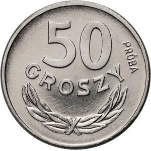 PRL, 50 groszy 1949, PRÓBA, nikel