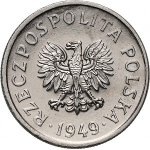 PRL, 50 groszy 1949, PRÓBA, nikel