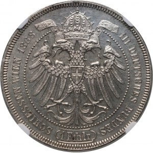 Rakousko, František Josef I., tolar 1868, Střelecká soutěž - PROOFLIKE
