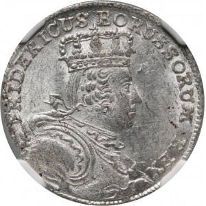 Silesia under Prussian rule, Frederick II, sixpence 1757 B, Wrocław