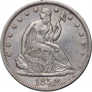 USA, 50 Cents (Half Dollar) 1858, Philadelphia, Liberty Seated