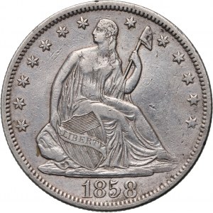 Spojené štáty americké, 50 centov (Half Dollar) 1858, Philadelphia, Liberty Seated