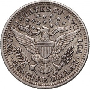 USA, 1/4 Dollar 1916 D, Denver, Barber